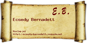 Ecsedy Bernadett névjegykártya