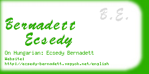 bernadett ecsedy business card